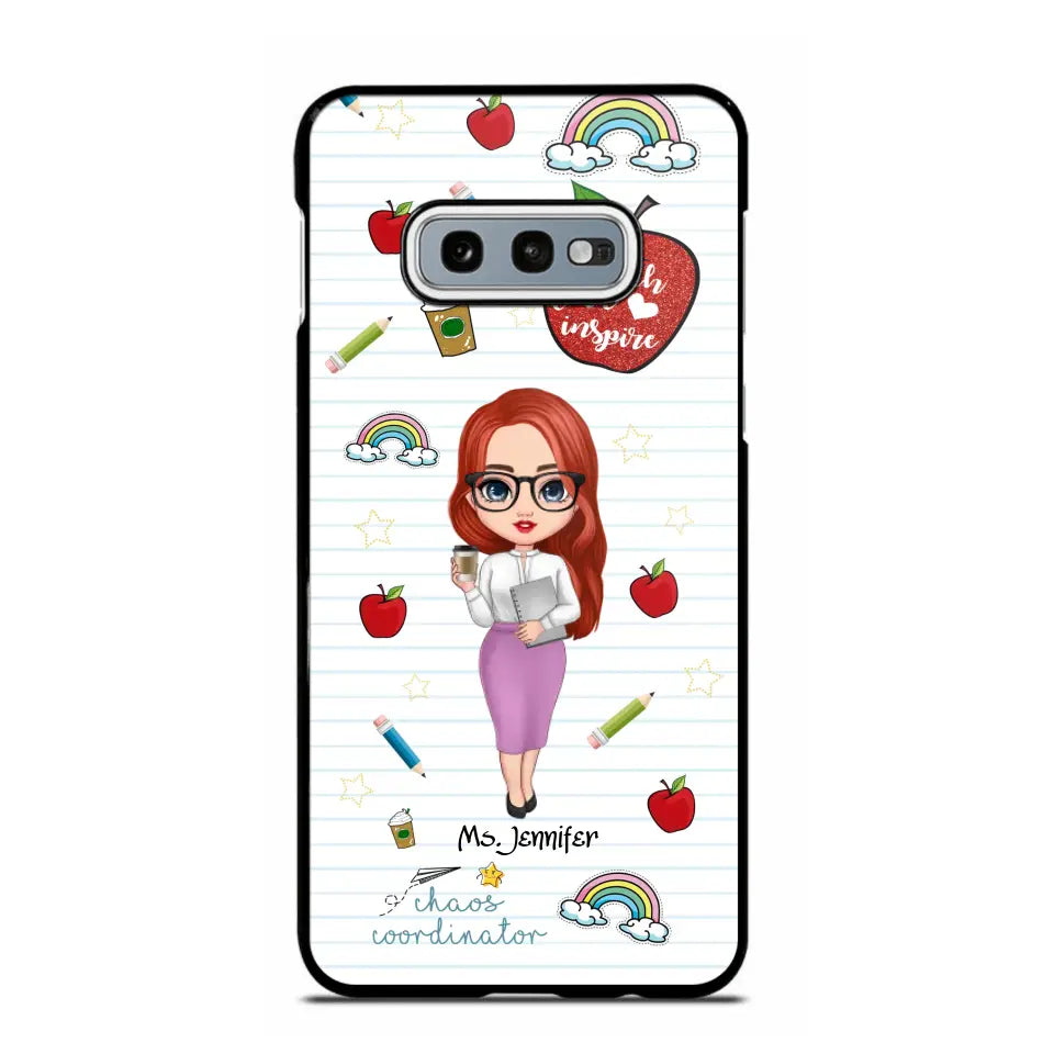 Personalized Teach Love Inspire Apple Chaos Coodinator Teacher Name Phonecase Printed HTHHN1606