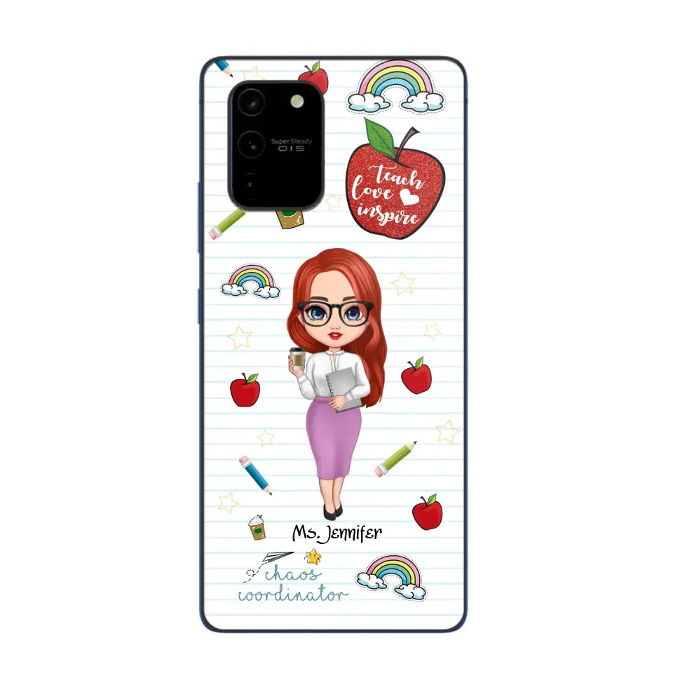 Personalized Teach Love Inspire Apple Chaos Coodinator Teacher Name Phonecase Printed HTHHN1606