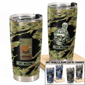 Personalized Australian Soldier Veteran Tumbler Printed QTDT2006