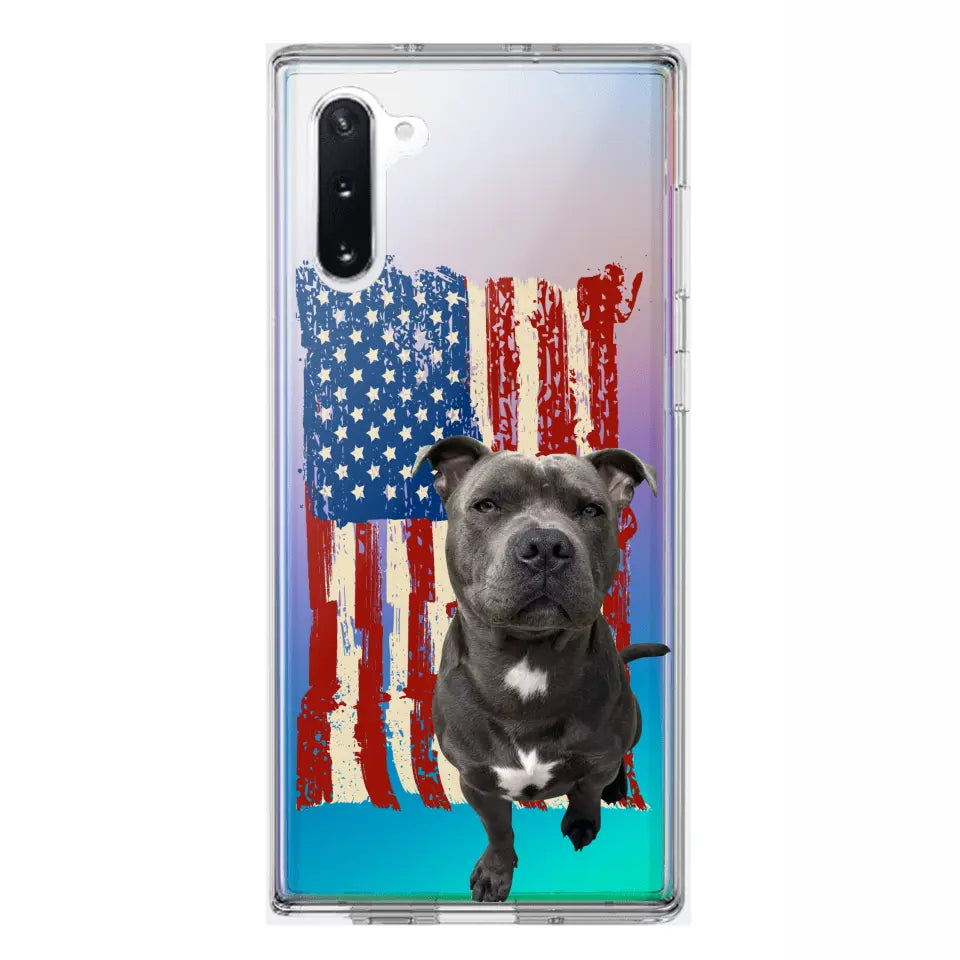 Personalized Upload Your Dog Photo Flag with Name Silicon Phonecase MTHDT1906