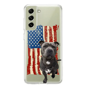 Personalized Upload Your Dog Photo Flag with Name Silicon Phonecase MTHDT1906