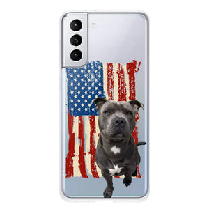 Personalized Upload Your Dog Photo Flag with Name Silicon Phonecase MTHDT1906