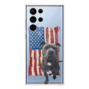 Personalized Upload Your Dog Photo Flag with Name Silicon Phonecase MTHDT1906