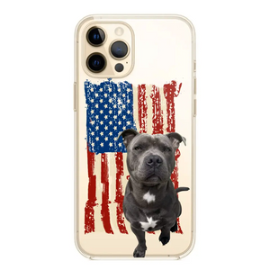 Personalized Upload Your Dog Photo Flag with Name Silicon Phonecase MTHDT1906