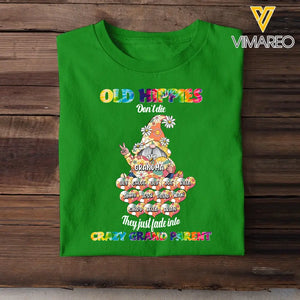 Personalized Gnome Grandma Old Hippies Don't Die Thay Just Fade Into Crazy Grandparents T-shirt Printed QTTB2106