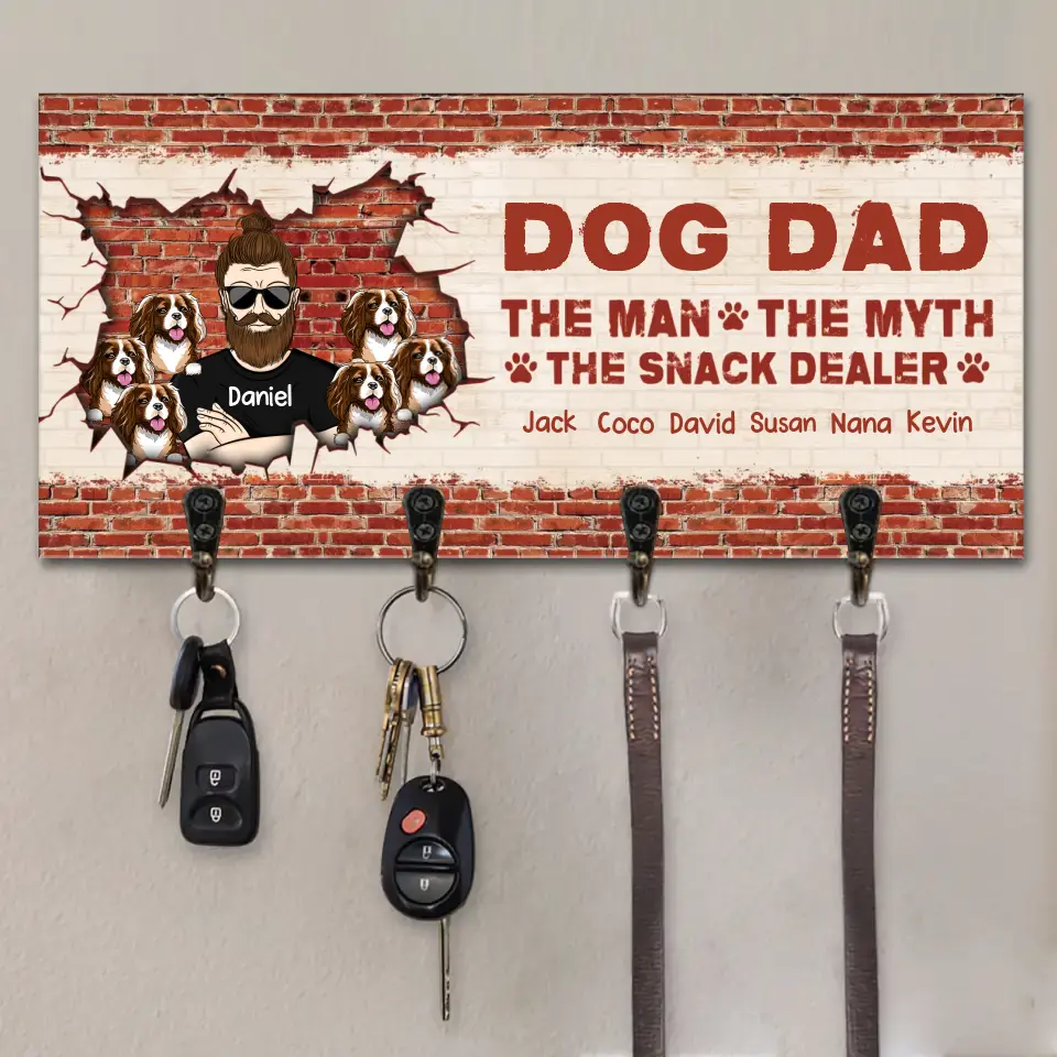 Personalized Dog Dad The Man The Myth The Snack Dealer Key Holder Printed PNHQ2106