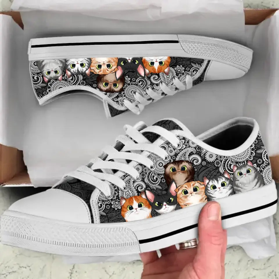 Personalized Cat Mom Cat Lover Lowtop Shoes Printed LMHQ246