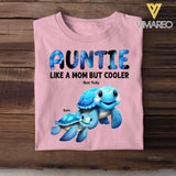 Personalized Nana Grandma Mom Auntie Turtle Like A Mom But Cooler Custom Name Cool Turtles 2D Tshirt