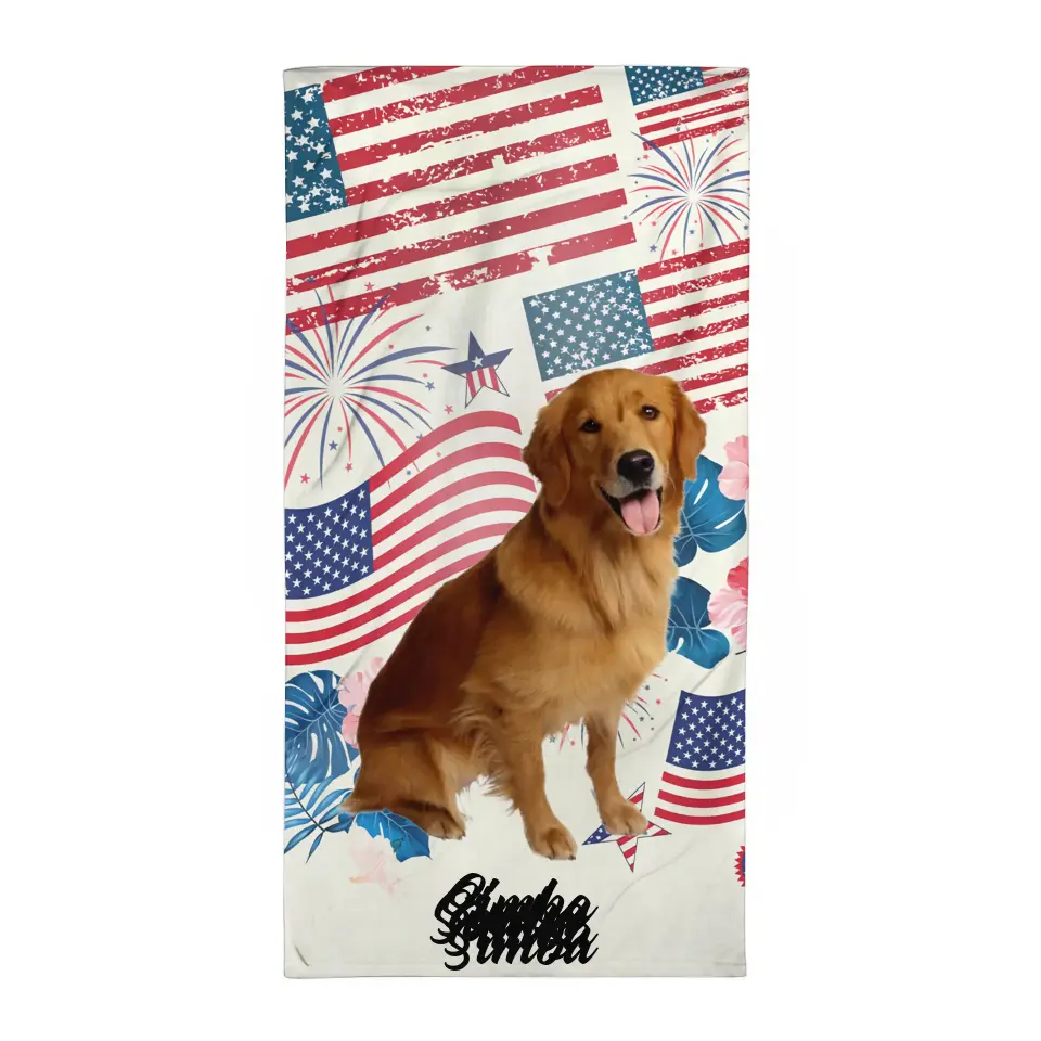 Custom Photo Get Lit By The Beach Pet Personalized Custom Beach Towel Summer Vacation Gift Gift For Family Members Pet Owners Pet Lovers VHPN2306