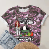 Personalized I Just Want To Work In My Garden And Hang Out With My Cats 3D TShirt Printed MTDT2306