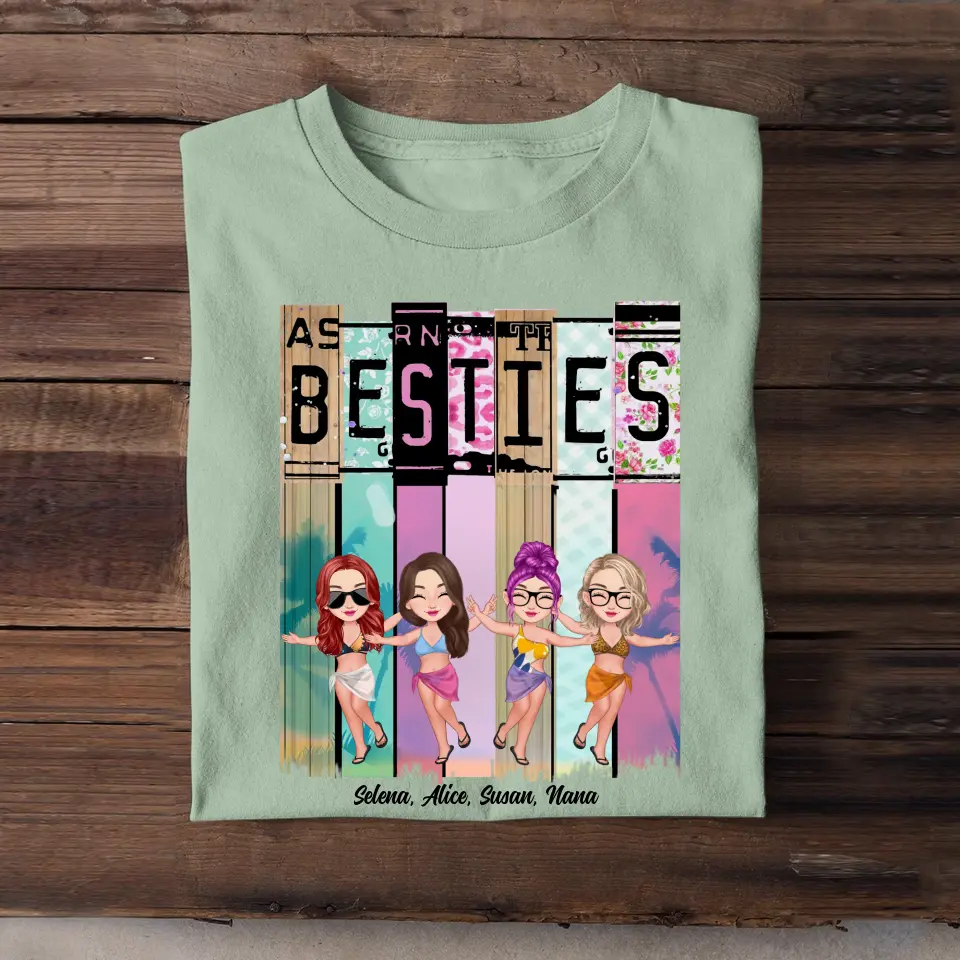 Personalized Besties On The Beach T-shirt Printed PNPN2406