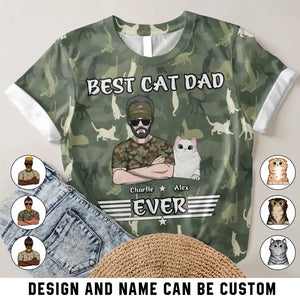 Personalzied Best Cat Dad Ever 3D TShirt Printed MTKVH2606