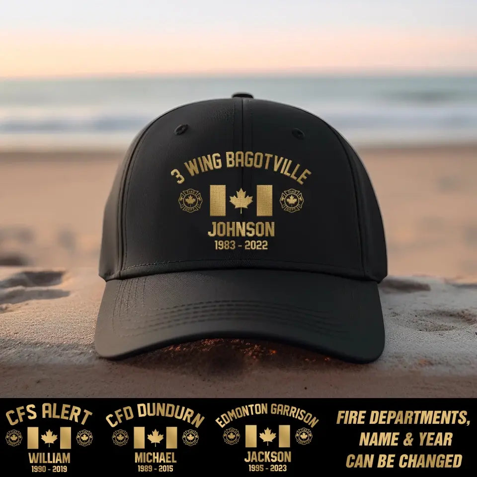 Personalized Canadian Firefighter Cap Printed 23JUN-DT27