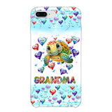 Personalized Grandma Mom Auntie Colorful Cute Turtles With Custom Kids Name Gift For Grandma Phonecase PTN2723