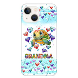 Personalized Grandma Mom Auntie Colorful Cute Turtles With Custom Kids Name Gift For Grandma Phonecase PTN2723