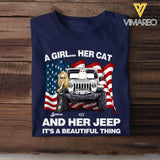 Personalized A Girl Her Cats And Her Jeep It's A Beautiful Thing T-shirt Printed 23JUN-TB29