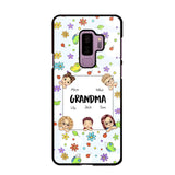 Personalized Grandma with Kids Name Flowers Background Gift For Grandma Phonecase PNDT2906