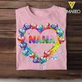 Personalized Grandma Nana Mom Auntie Heart Water Colorful Art 2D Printed Tshirt PTN57