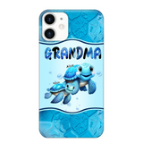 Personalized Grandma Turtles with Kid Name Ocean Background Gift For Grandma Phonecase 23JUN-HN30