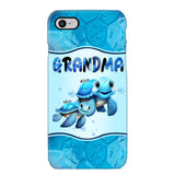 Personalized Grandma Turtles with Kid Name Ocean Background Gift For Grandma Phonecase 23JUN-HN30