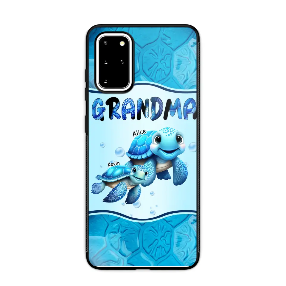 Personalized Grandma Turtles with Kid Name Ocean Background Gift For Grandma Phonecase 23JUN-HN30