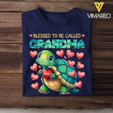 Personalized Blessed To Be Called Grandma Turtles Hearts with Kid Names T-shirt Printed PNHQ0407