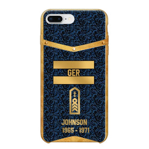 Personalized Royal Golden German Veteran Phonecase Printed