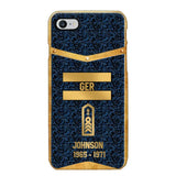 Personalized Royal Golden German Veteran Phonecase Printed