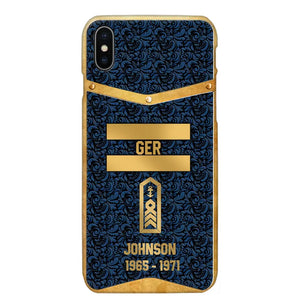 Personalized Royal Golden German Veteran Phonecase Printed