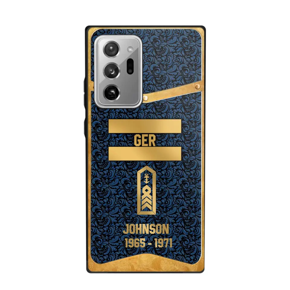 Personalized Royal Golden German Veteran Phonecase Printed