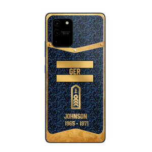 Personalized Royal Golden German Veteran Phonecase Printed