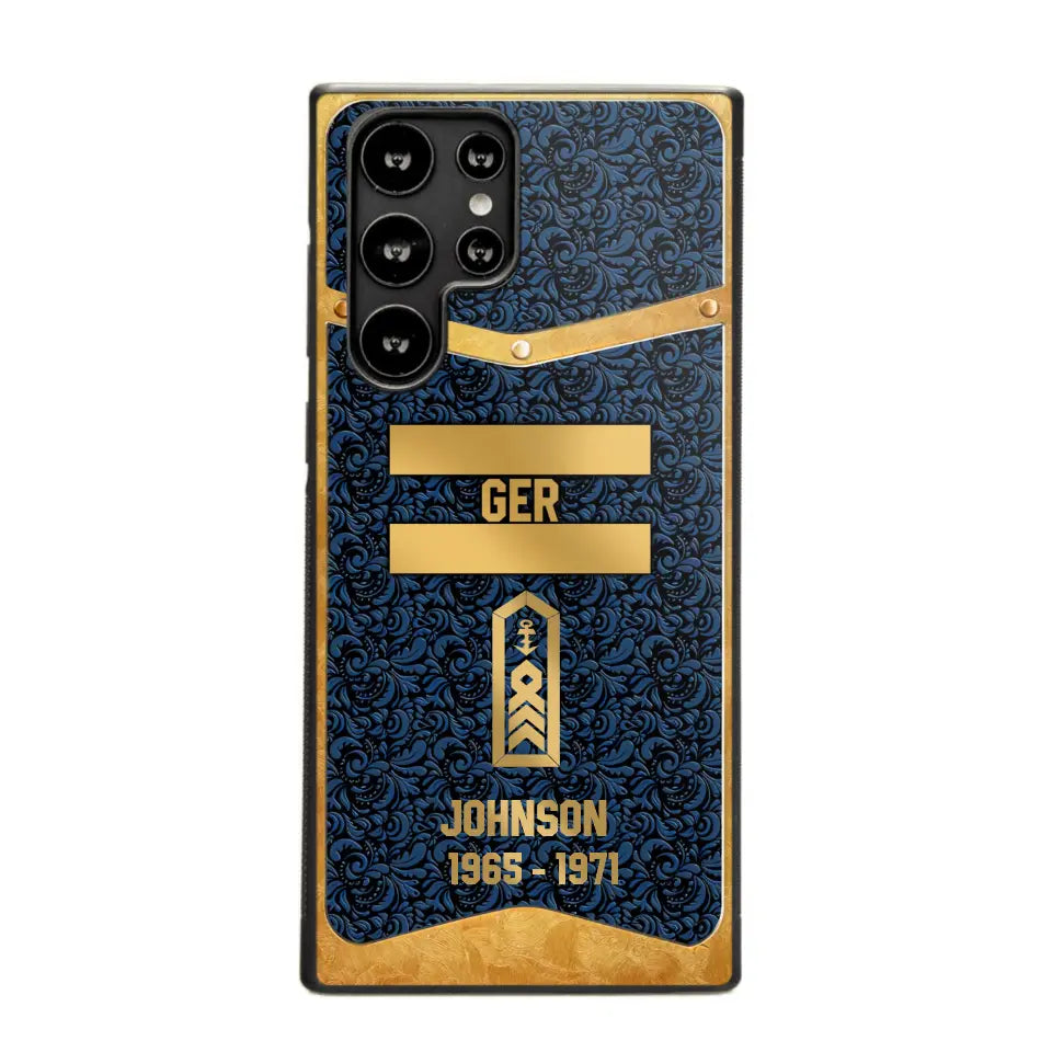 Personalized Royal Golden German Veteran Phonecase Printed