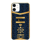 Personalized Royal Golden Spanish Veteran Phonecase Printed 67