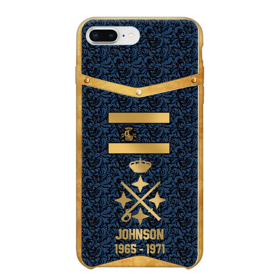 Personalized Royal Golden Spanish Veteran Phonecase Printed 67