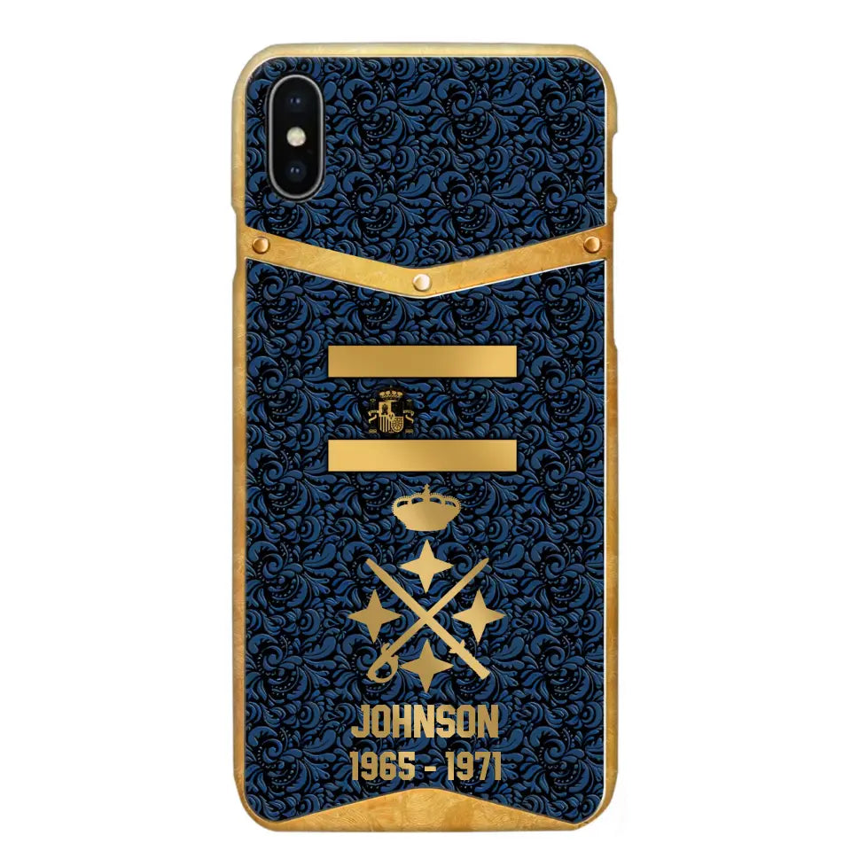 Personalized Royal Golden Spanish Veteran Phonecase Printed 67