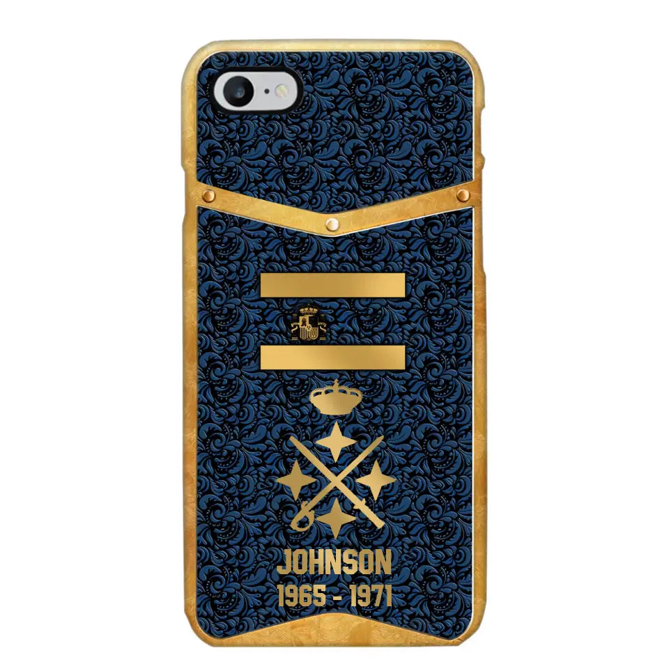 Personalized Royal Golden Spanish Veteran Phonecase Printed 67