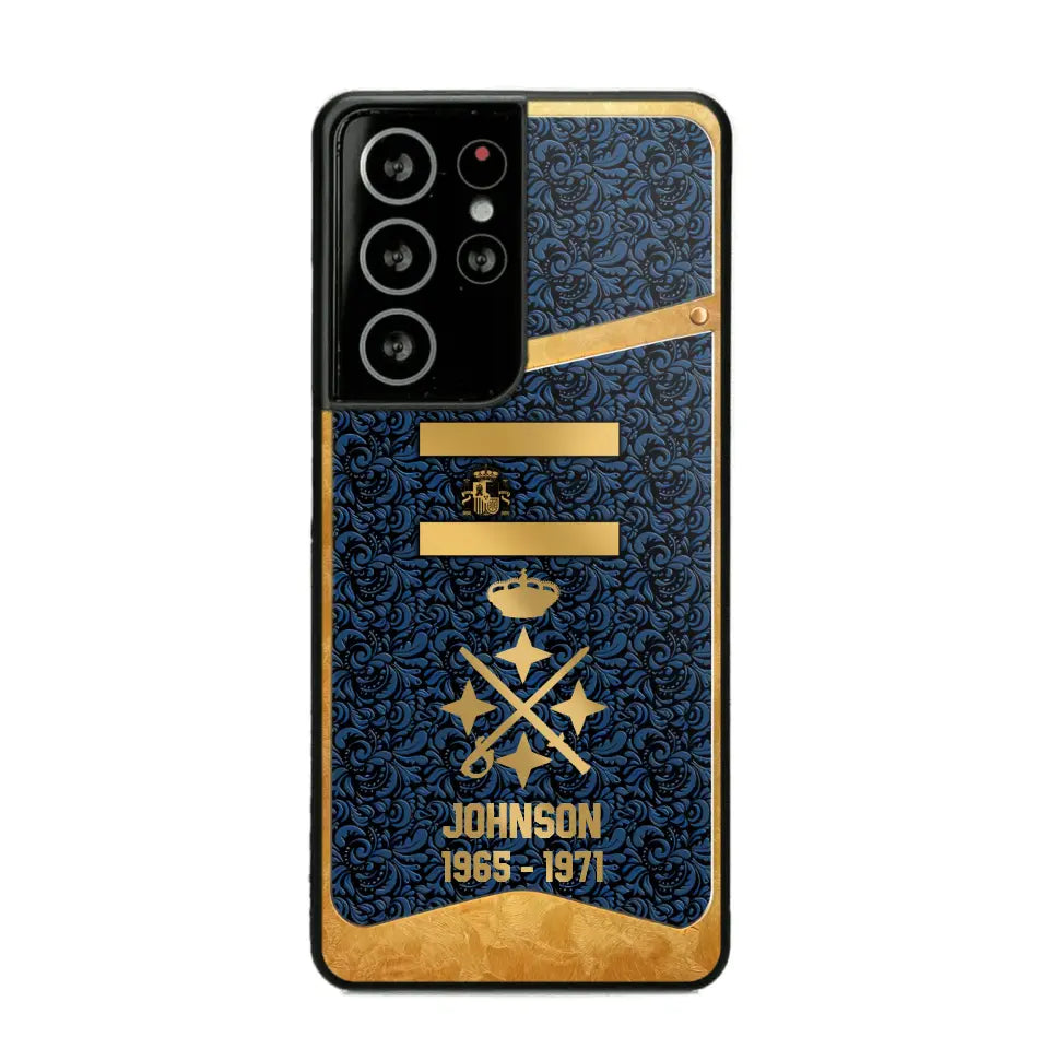 Personalized Royal Golden Spanish Veteran Phonecase Printed 67