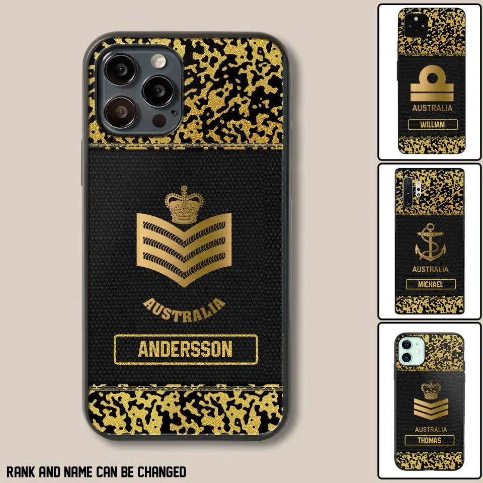 Personalized Australian Veterans Camo Golden Phone Case QTDT0807