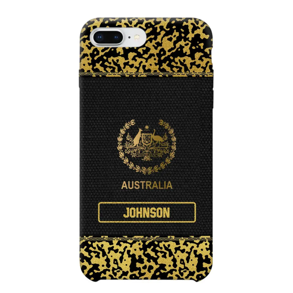 Personalized Australian Veterans Camo Golden Phone Case QTDT0807