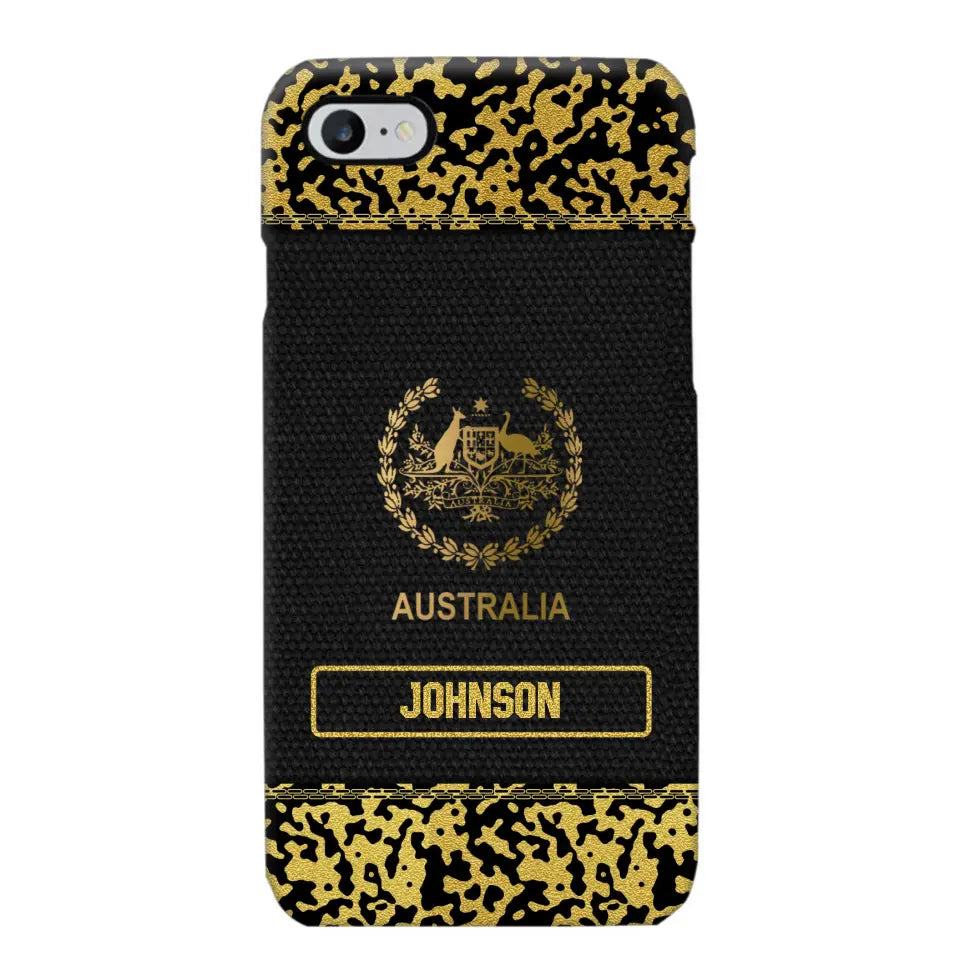 Personalized Australian Veterans Camo Golden Phone Case QTDT0807