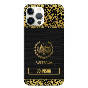 Personalized Australian Veterans Camo Golden Phone Case QTDT0807