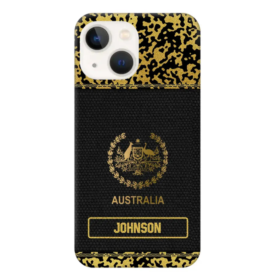 Personalized Australian Veterans Camo Golden Phone Case QTDT0807