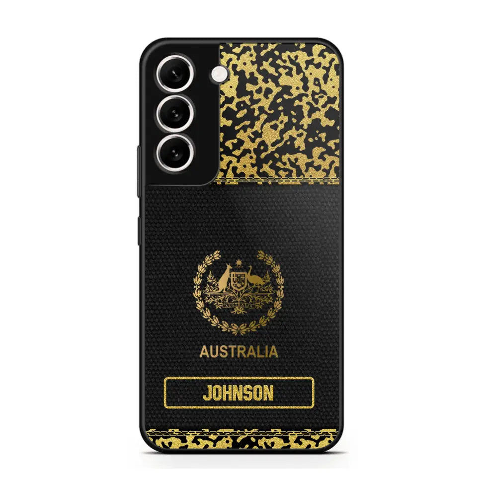 Personalized Australian Veterans Camo Golden Phone Case QTDT0807