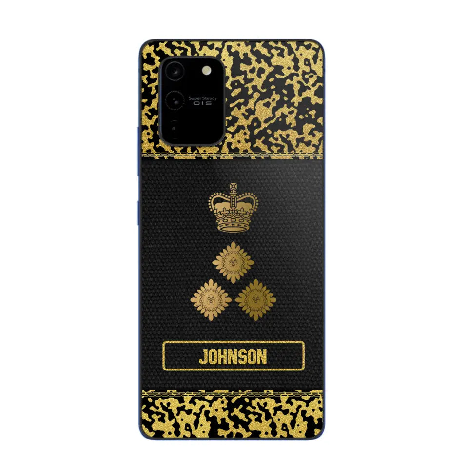 Personalized British Veterans Camo Golden Phone Case QTDT0807