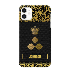 Personalized British Veterans Camo Golden Phone Case QTDT0807