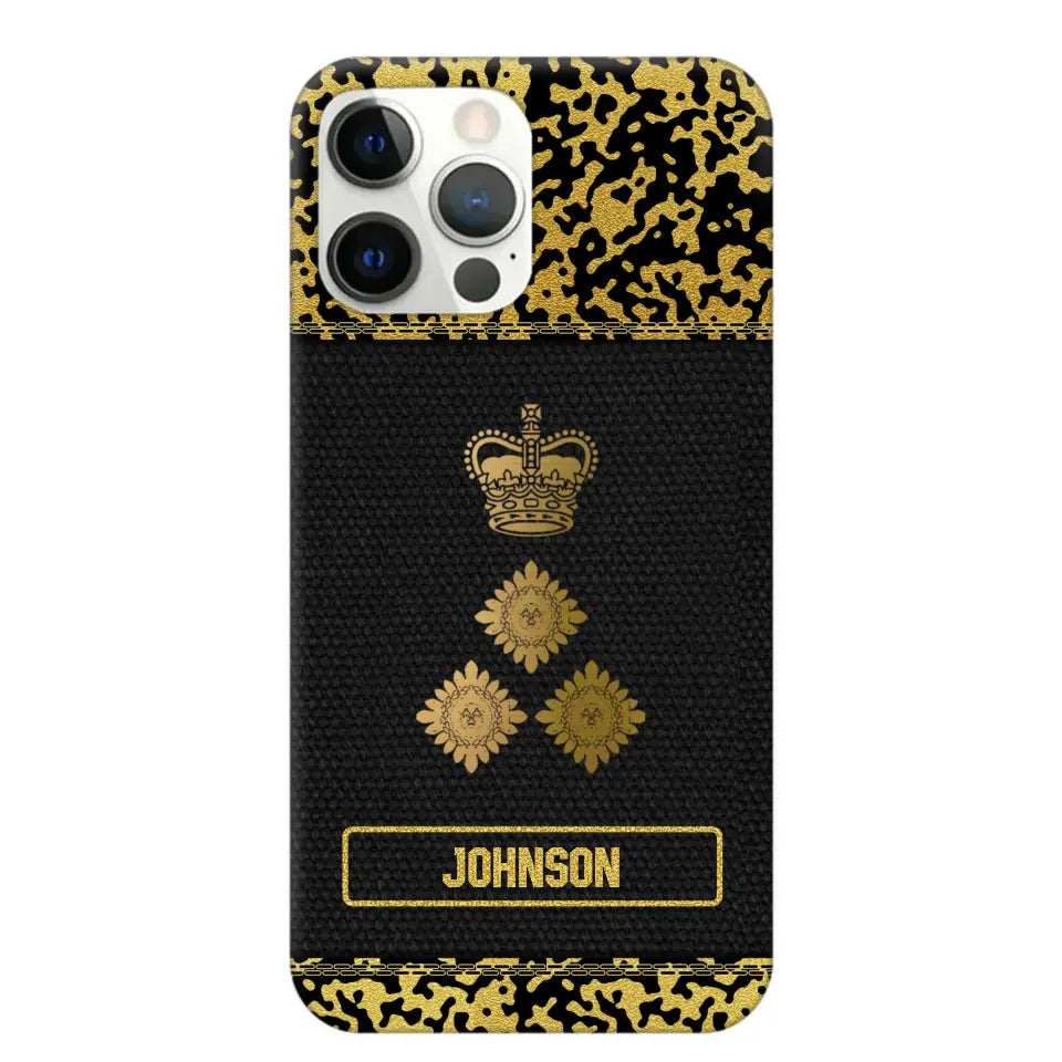 Personalized British Veterans Camo Golden Phone Case QTDT0807