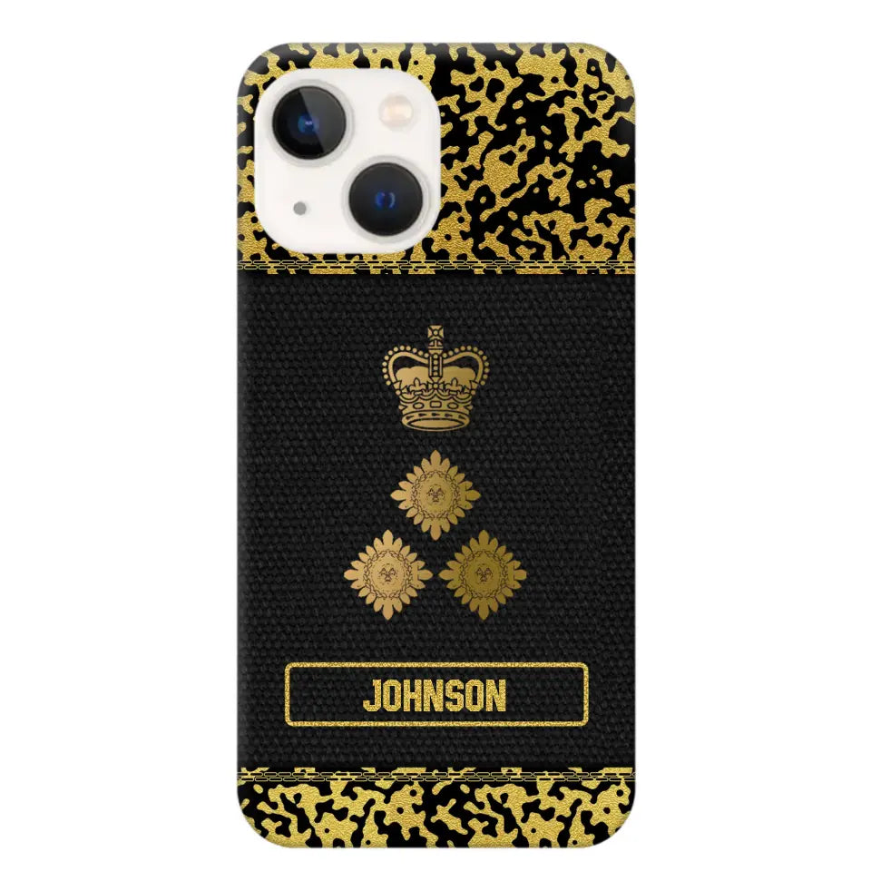 Personalized British Veterans Camo Golden Phone Case QTDT0807