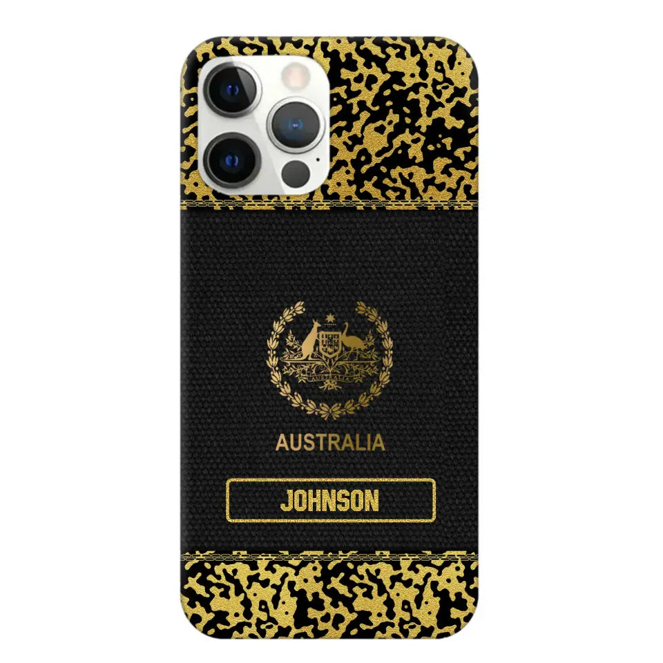 Personalized Australian Veterans Camo Golden Phone Case QTDT0807