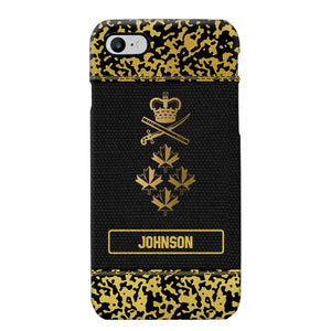 Personalized Canadian Veterans Camo Golden Phone Case QTDT0807