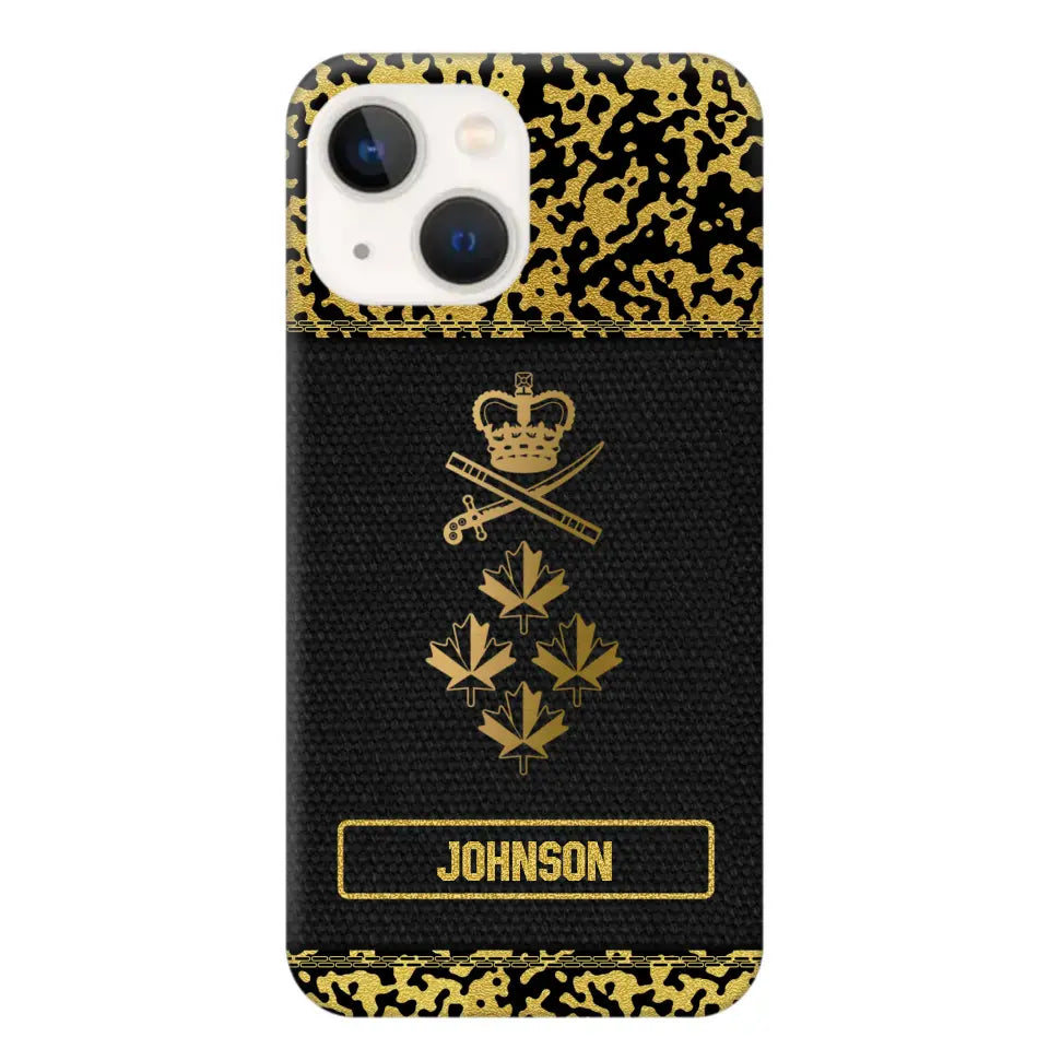 Personalized Canadian Veterans Camo Golden Phone Case QTDT0807